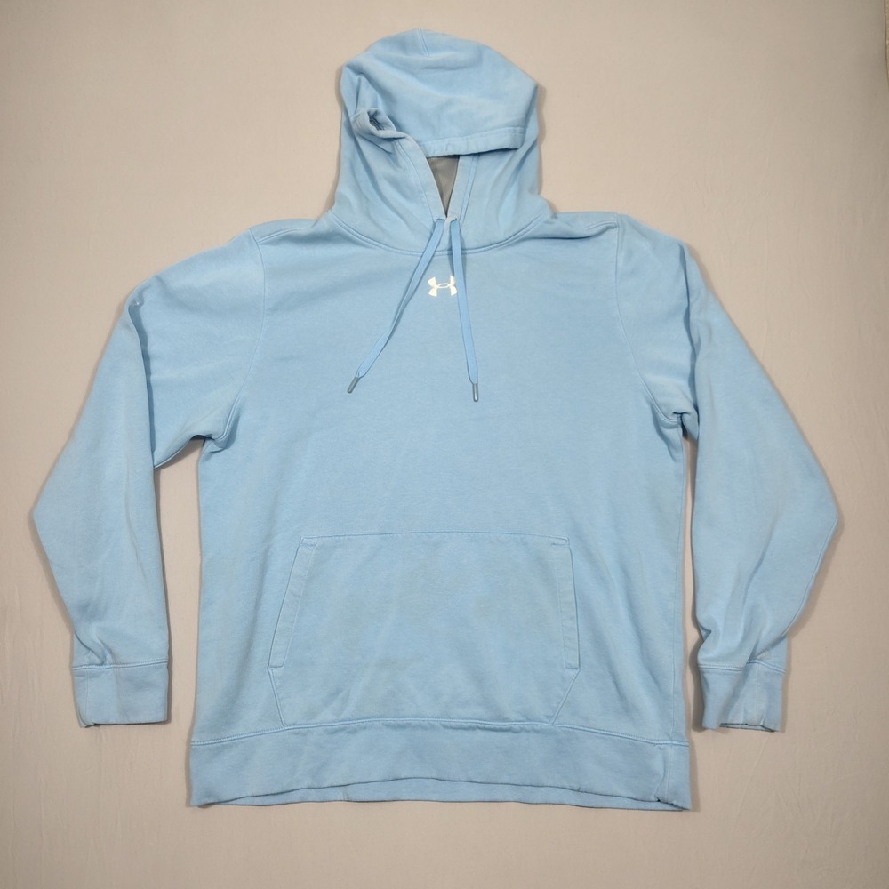 Under Armour Hoodie Womens L ColdGear Loose Fit Pullover Light Blue Solid
